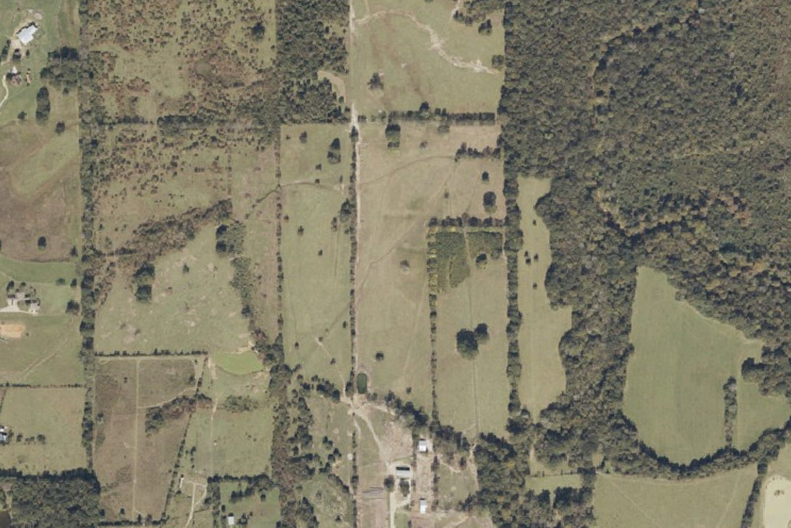 USGS aerial of the Hope Hull industrial corridor in Montgomery County, Alabama, where the Meta data center is located. Approximately twelve miles from Burkville.